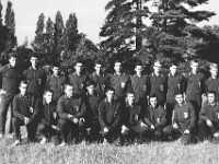 Berard-06 - Bataillon de Joinville - Liege 1964 -  Athletisme  N° 6 – Liège - Août 1964 - Equipe du  Bataillon de Joinville 1er rang : François BONIFACY (1/2 fond) - THELLIER (Fond) - CHRETIEN (lancers) - JANOT - Jean MICARD (Sauts) - DURIEUX (1/2 fond) - GAUTHIER - VIAL - FOURNIER (Sergent) 2ème rang : GHIENNE - HARRIGA - Michel SEUTIN (sprint) - Pierre JANOT (fond) DELAIRE (saut) - GILLES - Pierre BÉRARD (1/2 fond) - Gilbert LE BOULICAUT (fond) - René LACROIX (fond) - VADOT (fond) - Michel MERMET (sprint) : BJ